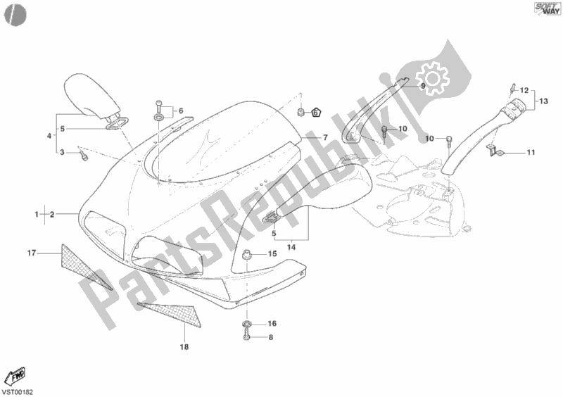 Todas las partes para Cubierta de Ducati Superbike 998 R 2002